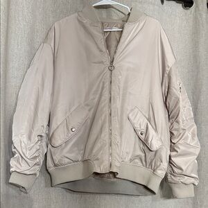 Women's Beige Bomber Jacket